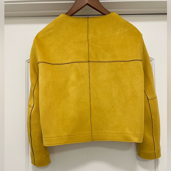 Zara Suede Effect Jacket in Mustard - Picture 6 of 10